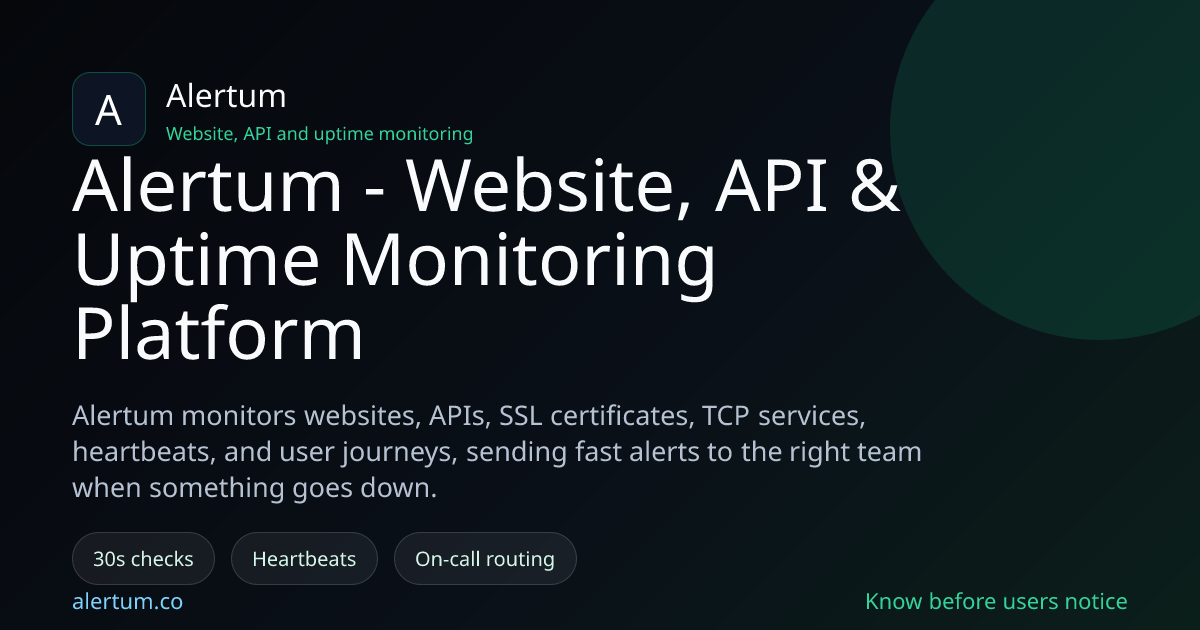 Alertum — 官网预览图